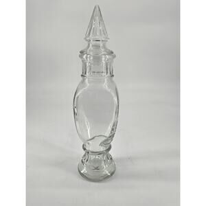 Vintage Clear Apothecary Jar Cathedral Lid Elegant Countertop